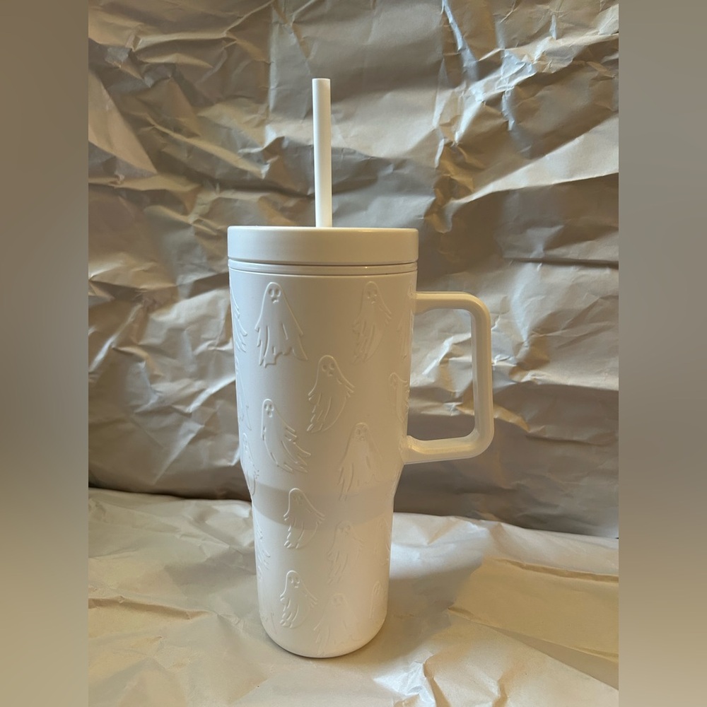 White Tumbler with Ghost Design